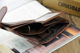 Casual Wallets For Men New Design Genuine Leather Top Purse Wallet With Coin Bag