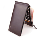 Hot sell luxury ultra-large capacity double zippers men wallets,ultra-thin leather wallets for men,fashion mens money clip