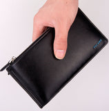 Hot sell luxury ultra-large capacity double zippers men wallets,ultra-thin leather wallets for men,fashion mens money clip