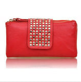 New arrive Hot selling PU Leather fashion designer Rivet bag women wallet Bag fashion women's clutches