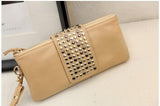 New arrive Hot selling PU Leather fashion designer Rivet bag women wallet Bag fashion women's clutches