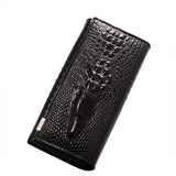 New Genuine Leather Wallets Brand Women' Wallets Crocodile 3D Purse Women's Clutches Fashion Leather Wallets