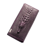 New Genuine Leather Wallets Brand Women' Wallets Crocodile 3D Purse Women's Clutches Fashion Leather Wallets