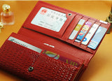 New Genuine Leather Wallets Brand Women' Wallets Crocodile 3D Purse Women's Clutches Fashion Leather Wallets