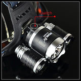BORUIT RJ-3000 4 Modes 3xCree XM-L T6 4000 Lumens Rechargeable Headlamp(Black,2x18650)