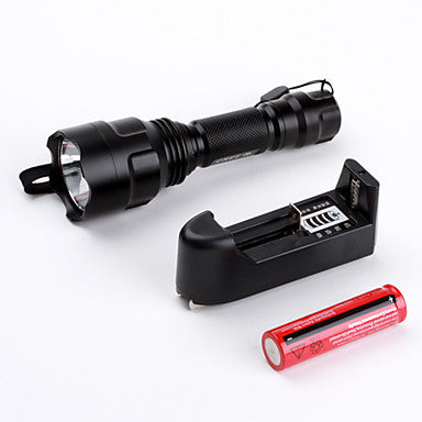 UltraFire C8 5-Mode Cree XR-E Q5 LED Flashlight (1x18650, Black)