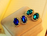 18KG Plated 2Color GorgeousTemperament OL Exquisite Full Cystal Rhinestone Gem18KGP Stud Earrings