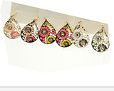 Randomly Color Send European Style Colorful Painting Hollow Flowers Fashion Drop Earrings