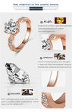 Brand Wedding Jewelry Ring18K Rose Gold /Platinum Plate Round Cubic Zirconia Women Finger Rings