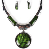 Fashion Brand Jewelry Sets Silver/Gold Plated Round Pendant 5Colors Faux Leather Rope High Quality