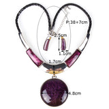 Fashion Brand Jewelry Sets Silver/Gold Plated Round Pendant 5Colors Faux Leather Rope High Quality