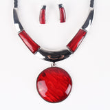 Fashion Brand Jewelry Sets Silver/Gold Plated Round Pendant 5Colors Faux Leather Rope High Quality