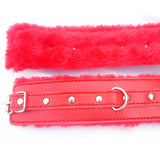 1Pair Comfy Sexy Toy Plush Handcuffs PU Leather Handcuffs Bondage Toys Adult Sex Products Sex Flirt Toy Tools