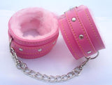 1Pair Comfy Sexy Toy Plush Handcuffs PU Leather Handcuffs Bondage Toys Adult Sex Products Sex Flirt Toy Tools