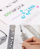 Ruler Bookmarks Birds Fish Hot Air Balloon Carousels Multifunction Metal Rulers With Lanyard Creative Stationery