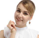 Fashion 18K Rose Gold Plated Drop Earrings Mona Lisa for Women Multicolor Zircon