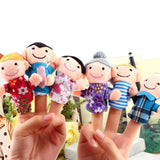 Finger Plush Puppet Happy Family Story Telling Dolls Support Children Baby Educational Toys