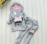 Children 2 pcs suit Cartoon girl clothing set hoodie+pants autumn baby set