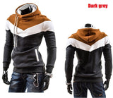 Autumn&Winter Men's Slim Mixed Colors Thicker Fleece Hooded Pullover Sweatshirt Men Coat,Men Casual Jacket