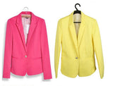 Fashion Jacket Women Suit Foldable Long Sleeves Lapel Coat Lined With Striped Single Button Vogue Jackets