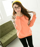 Mix color knitted embroidery sleeve high quality fleece inside winter women's hoodies warm sweatshirts