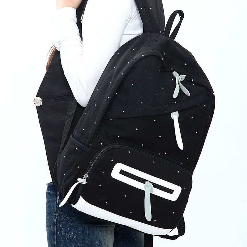Solid color brief women backpack fashionable casual canvas bag student school bag Men's Backpacks