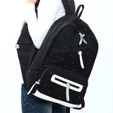 Solid color brief women backpack fashionable casual canvas bag student school bag Men's Backpacks