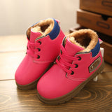 New Winter Kids Warm Thickening PU Leather Boots Boys Boys Girls Sneakers Children Shoes