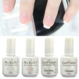 Shellac Gelishgel French White Pink color UV LED Soak Off Gel Nail Polish French Tips-4pcs/setv