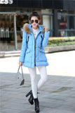 Winter jacket women The new winter women's fur collar pocket long section down jacket coat solid color coat