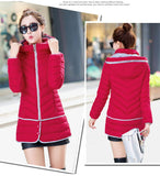 Olympic Winter Games / designated product / cotton stitching Girls Long Hooded Slim Down padded jacket Women winter jacket