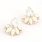 Flower Plant Resin Alloy Rhinestone Dangle Statement Earrings Sweet Earings Fashion Women Jewelry Hot New Accessories