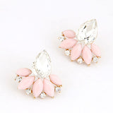 Flower Plant Resin Alloy Rhinestone Dangle Statement Earrings Sweet Earings Fashion Women Jewelry Hot New Accessories