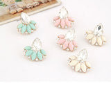 Flower Plant Resin Alloy Rhinestone Dangle Statement Earrings Sweet Earings Fashion Women Jewelry Hot New Accessories