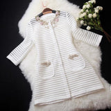 winter coat women Free Shipping Women's With Good Qualit Luxury ladies fashion ladies hand-beaded hollow jacket pocket