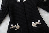 winter coat women Free Shipping Women's With Good Qualit Luxury ladies fashion ladies hand-beaded hollow jacket pocket