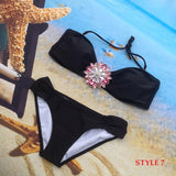 Summer Style Women Swimsuit New Arrive Sexy Rhinestone Bikini Set Crystal Push Up Swimwear Bikini Bathing Suit