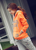 Sweatshirts With Hat Sports Unique Stripe Autumn Words Best Pullovers Fashion Print Cotton Fleece Hoodies Tops Women Hoody