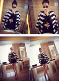 New Autumn Women Outerwear Striped Printed Jacket Slim Casual Coat