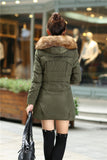 Winter Women Parka Outerwear Duck Down Jacket With Large Fur Collar 