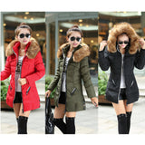 Winter Women Parka Outerwear Duck Down Jacket With Large Fur Collar