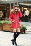 Winter Women Parka Outerwear Duck Down Jacket With Large Fur Collar 