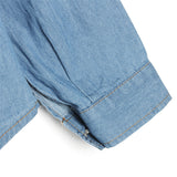 Women Cotton Boyfriend Lapel Long Sleeve Button Down Denim Jean Shirt Blouse Top