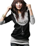 Fashion Korean Style Women Long Sleeve Hooded Casual Hoodies Sweatshirt Blouse Tops Outerwear