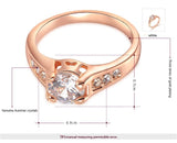 Fashion Crystal Ring with Austrian Crystal Rose Gold Plated Wedding Jewelry