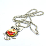 Fashion Owl pendant necklace newest glass cabochon necklace in jewelry vintage sterling silver statement chain necklace