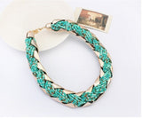 New fashion Bohemian style Punk Fashion Simple Metal braid Twist Chain necklaces & pendants woman's Necklace