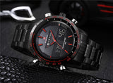 Men Watches NAVIFORCE 9024 Luxury Brand Full Steel Quartz Clock Digital LED Watch Army Military Sport Watch