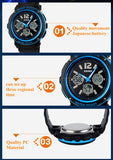 SKMEI Men Quartz Watch Women Sports Watches 3 Time Zone Digital Relogio Masculino Jelly Fashion Casual Wristwatches