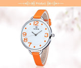 Skone Women Fashion Causal Watch Lady's Leather Analog Quartz Watch Water Resitant Watches Gift For Lover Wrist Watches